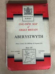 OS Ordnance Survey One Inch Cloth Map, of Aberystwyth, no 127, 1952