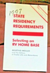 Vintage 1997 ~ Trailer Life Book – Selecting an RV Home Base State requirements