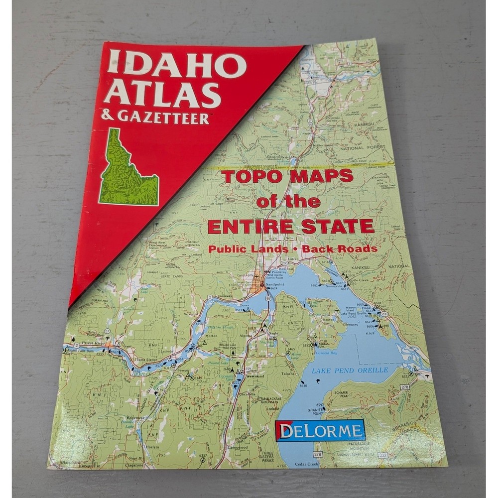 IDAHO Atlas & Gazetteer Delorme Topo Maps Public Lands Back Roads 1992 1st Ed.