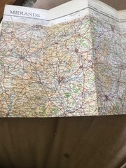 MIDLANDS 1946 Ordnance Survey Paper Sheet 8 Quarter Inch Map Fourth Edition