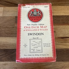 SWINDON Sheet 157 1940 CLOTH Sixth Edition Ordnance Survey 1 Inch Marlborough