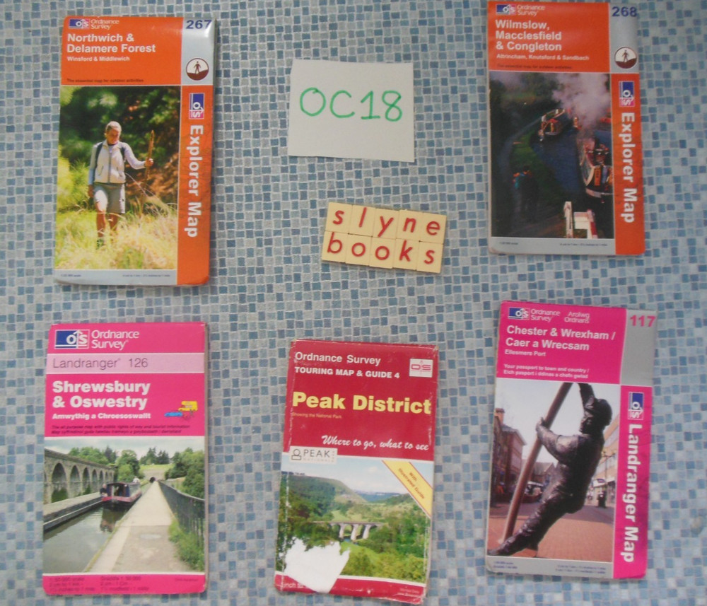5x MAPS OS Explorer 267 Northwich Delamere Forest 268 Wilmslow Cheshire