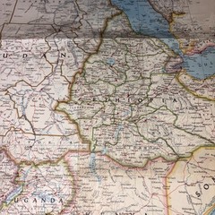 1963 National Geographic Magazine, Folded Paper Map,Africa Countries of The Nile