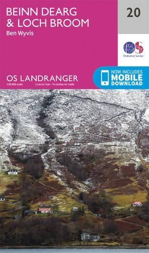 Beinn Dearg & Loch Broom, Ben Wyvis (Map) OS Landranger Map