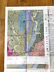 Lot of 3 paper geological maps of Montgomery County Maryland & Kensington USGS
