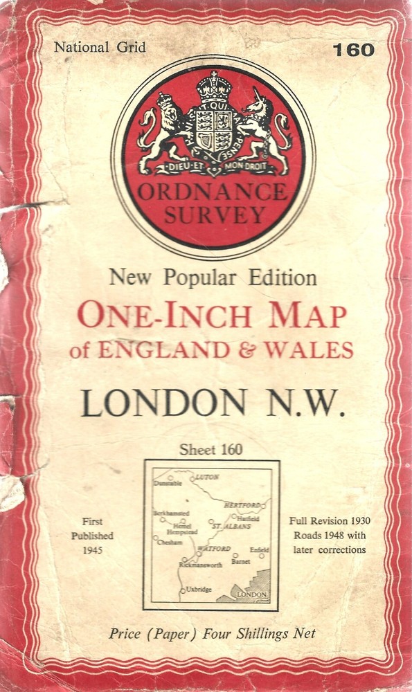 1948 Ordnance Survey (National Grid) Map of LONDON N.W. (160)