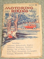 Johnstone’s Motoring & Hiking map: Section M South Coast – 3m to 1″ – 1944