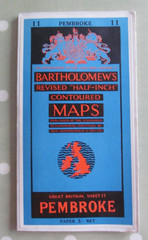 VINTAGE BARTHOLOMEW’S MAP PEMBROKE REVISED HALF-INCH CONTOURED PAPER 1961
