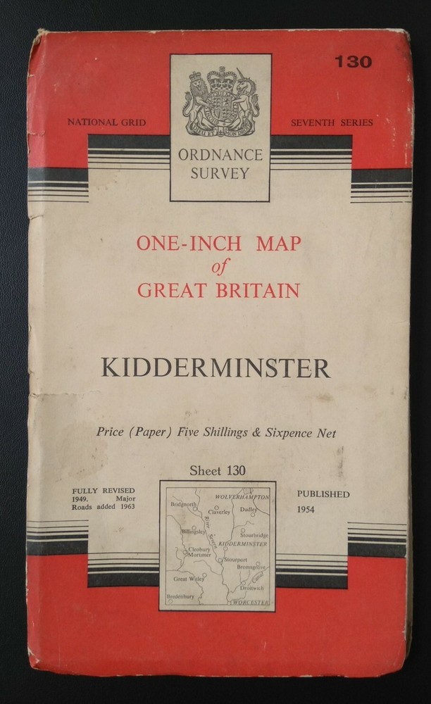 Ordnance Survey One-Inch Map, Sheet 130: Kidderminster (1963).