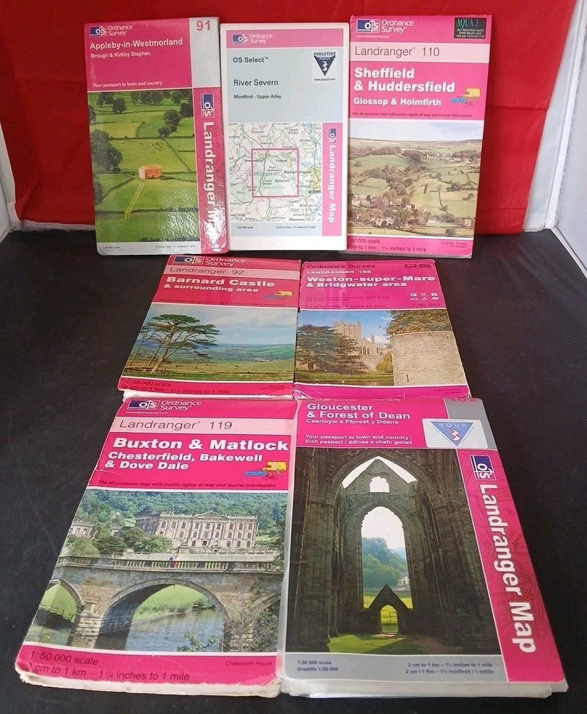 Ordnance Survey Set Of Seven Maps