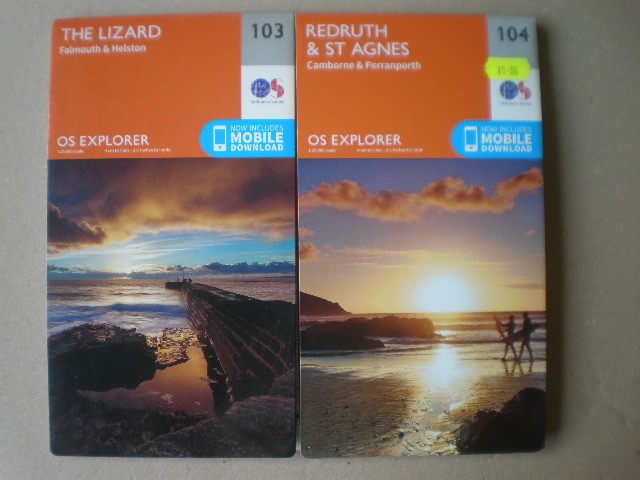 103 104 THE LIZARD REDRUTH S AGNES CORNWALL LOT EXPLORER ORDNANCE SURVEY MAPS OS