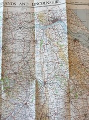 1946 Ordnance Survey Quarter Inch Cloth Map 6 North Midlands And Lincolnshire