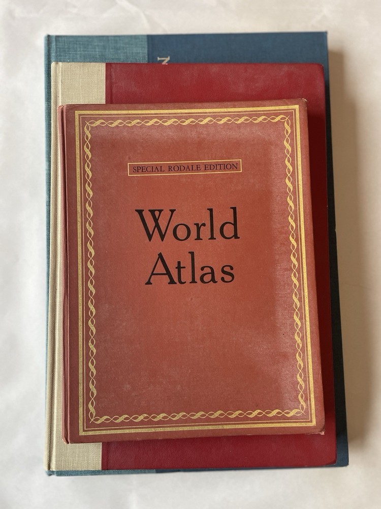 Set Of 3 Vintage World Atlas’s, National Geographic, Readers Digest, Rodale Edit