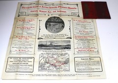CALEDONIAN RAILWAY Scottish Tourist Map c1906 Fold Out Colour Map Guide Scotland