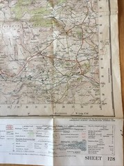 1952 Ordnance Survey One Inch 7th Series Map 128 Montgomery & Llandrindod Wells
