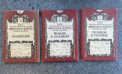 3x Ordnance Survey Map Reprint 1st Edition 62 80 83 Aylesbury Maidstone Tiverton