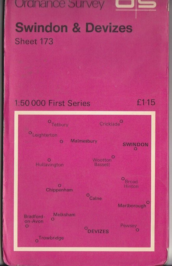 Ordnance Survey 1:50,000 Map Landranger Sheet 172 Swindon & Devizes