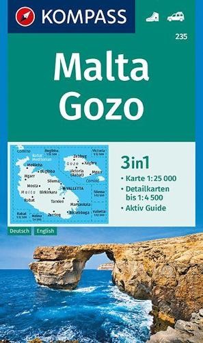 KOMPASS-Karten GmbH Hiking Map 235 Malta, Gozo 1:25,000 (Map) (UK IMPORT)