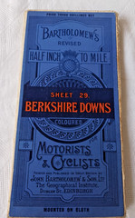 VINTAGE BARTHOLOMEW’S HALF INCH TO MILE CLOTH MAP BERKSHIRE DOWNS, SHEET 29