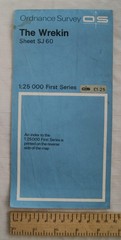 1966 OS 1:25,000 First Series map Sheet SJ 60 The Wrekin