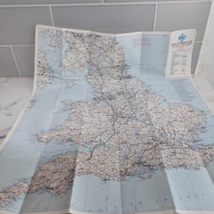 RAC Route Map Of Great Britain 1976 Through Routes to Weymouth