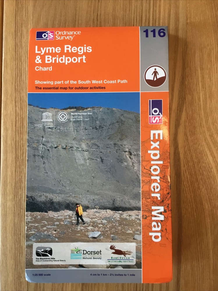 2011 Ordnance Survey Explorer Map 116 Lyme Regis And Bridport (incl Chard )