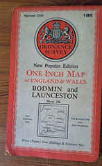 Bodmin & Launceston 186 Ordnance Survey Map One Inch 6th Edition 1946 Vintage