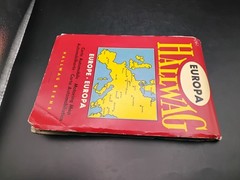 (BoxC) 60’s Vintage HALLWAG Europa Foldout Map EUROPE Motoring Motorway
