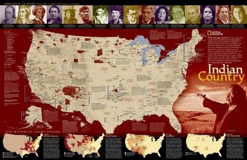 INDIAN COUNTRY, TUBED (NATIONAL GEOGRAPHIC REFERENCE MAP) **BRAND NEW**