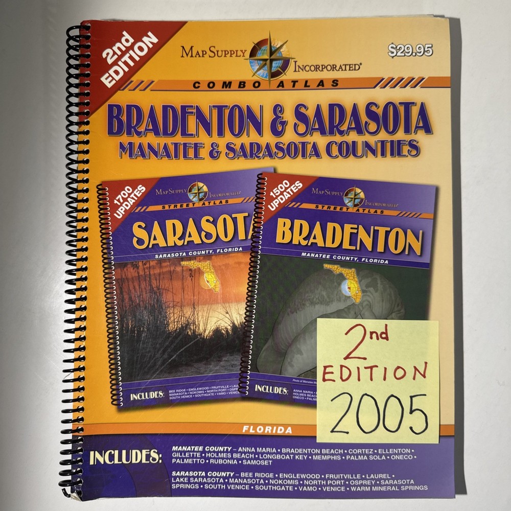 Bradenton Manatee Sarasota County Florida Atlas 2005 Map Supply Street FL Guide