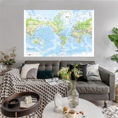 24*36in The World Wall Map Hanging Poster Home Office BS9