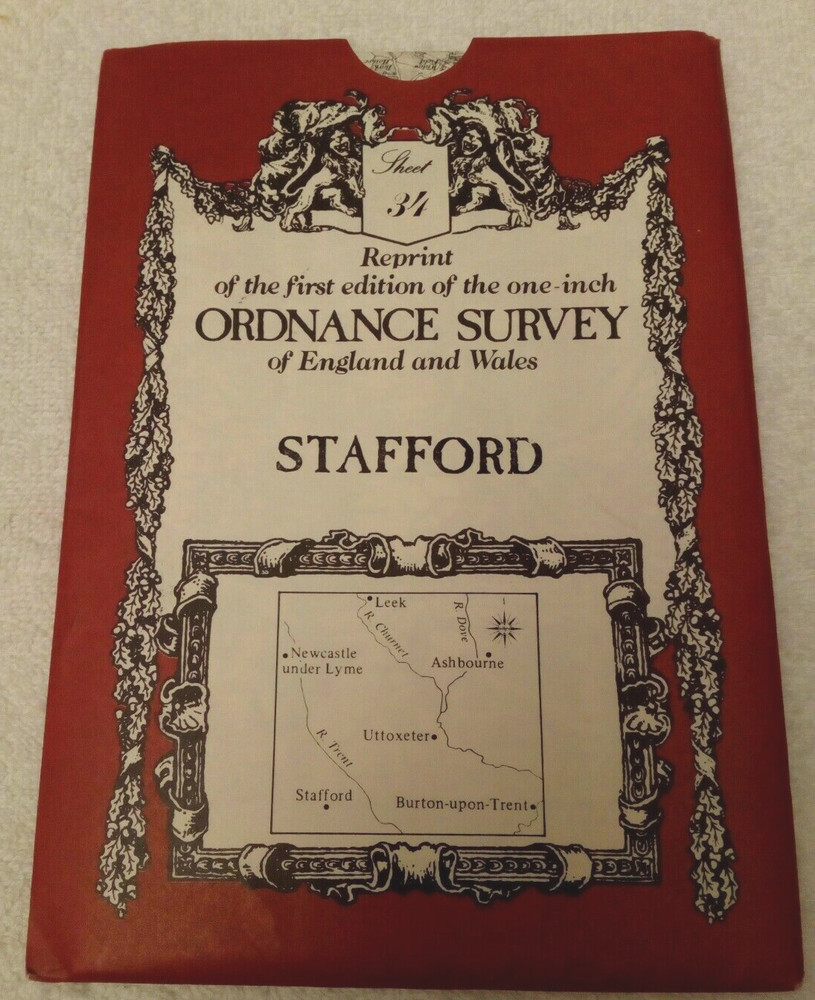 ORDNANCE SURVEY ONE INCH FIRST EDITION REPRINT MAP STAFFORD 34