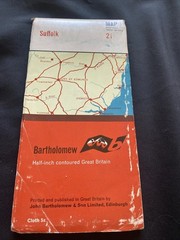 Suffolk Bartholomew Revised Half Inch contoured Cloth Map #21 (1279)