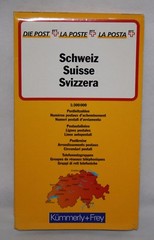 Switzerland & Liechtenstein – Kummerly & Frey 1:300,000 Postcode Map – 1994