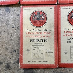 Job Lot Of 9 Vintage OS Maps One Inch maps, immediate despach