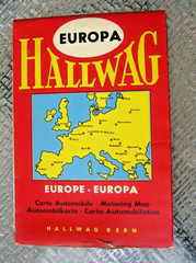 Vintage HALLWAG Europa Foldout MAP map EUROPE Motoring Motorway automobile