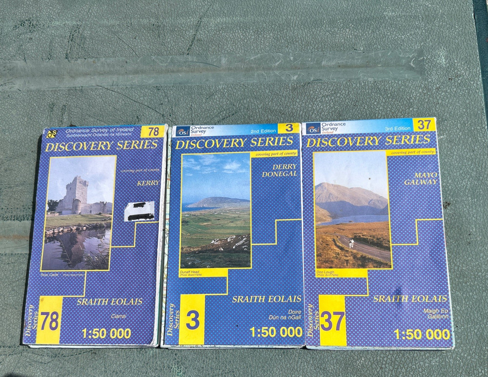 Bundle Of Discovery Series Irish OS 3 Maps # Galway 37, Donegal 3 & Kerry 78