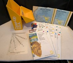 Vintage 1986 National Geographic Society Close-Up USA Travel Maps Gift Set w/Box