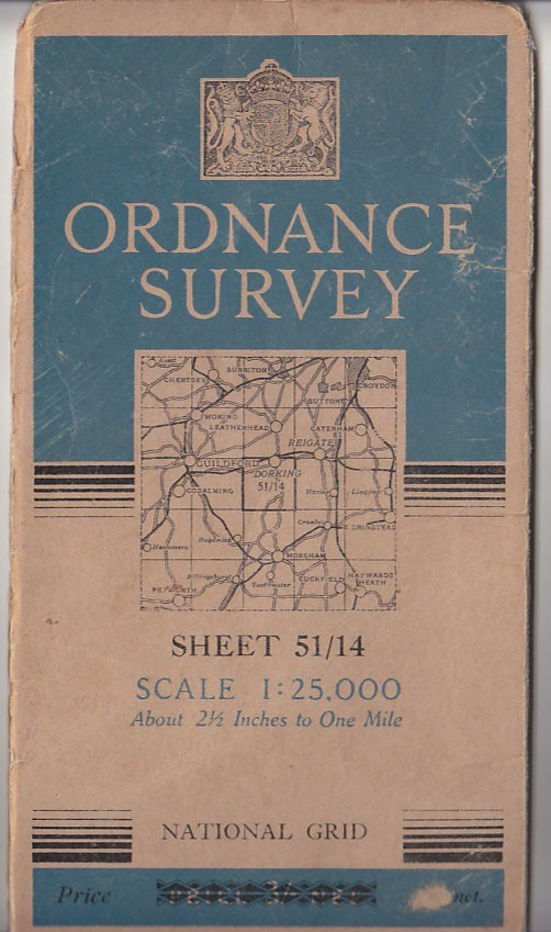Ordnance Survey 1:25,000 Provisional Series ClothMap Sheet 51/14 (TQ 14) Dorking