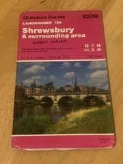 Ordnance Survey Landranger 126 Shrewsbury & Surrounding Area Map (1994)