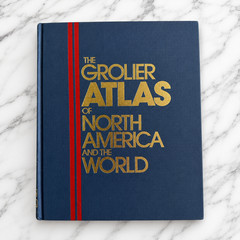 Vintage Grolier Atlas of North America and the World Hardcover Reference Book