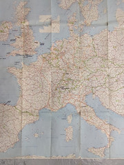 Vintage 1966 Shell Touring Road Map Europa Europe