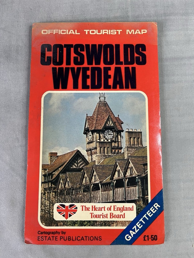 Cotswolds Wyedean – Vintage Official Tourist Map 8 – Road Map and Gazetteer