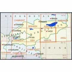 Naryn topographic map Central Asia Kyrgyzstan China hiking trekking driving