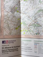 1999 Ordnance Survey Explorer Map 182 St Albans And Hatfield inc Hemel Hempstead