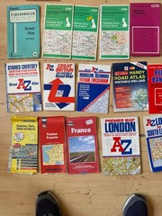 23 x Maps & Ordinance Survey UK | London | Paris / France | Surrey Road Atlas AZ
