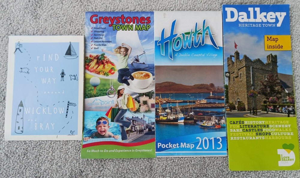 Dublin, Ireland Coastal Towns Visitors Maps Howth, Dalkey, Bray and Greystones