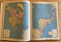VTG World Atlas Hammond 1954 Hardcover Book