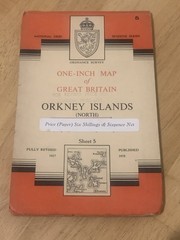 Ordnance Survey One Inch Map 5 Seventh Series Orkney Islands North 1958