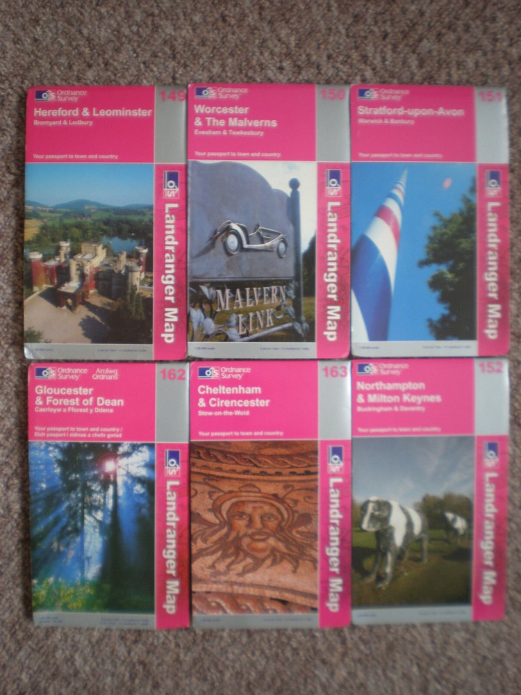 149 150 151 152 162 163 WORCESTER LANDRANGER OS ORDNANCE SURVEY MAPS JOB LOT
